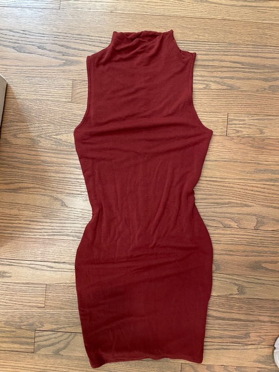 naked wardrobe Dresses & Skirts - naked wardrobe Sleeveless Mock Neck Bodycon Dress in rust burnt orange S